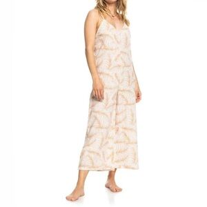 Roxy Women’s Close To You Jumpsuit In Toast S Palm Tree